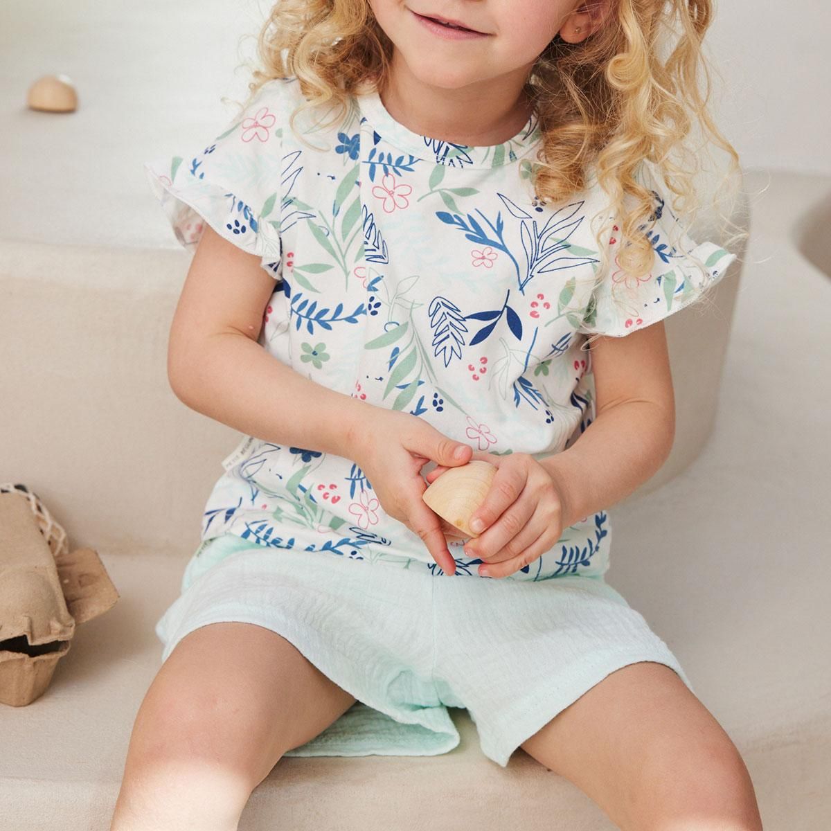 Petit Béguin Short bébé en gaze de coton Dahlia