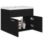Voir la diapositive 4 : VIDAXL Armoire d'evier avec lavabo integre Noir Agglomere