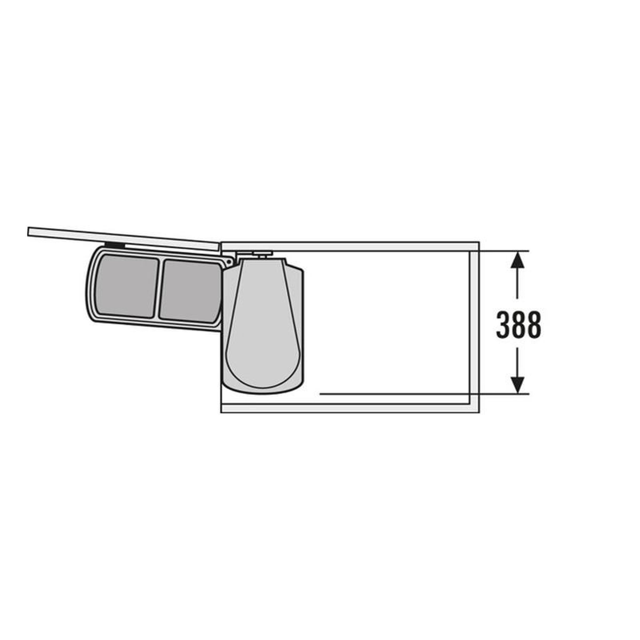 Voir la diapositive 5 : HAILO Poubelle encastrable pour porte battante 2 bacs 16l hailo as duo