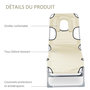 Voir la diapositive 5 : OUTSUNNY Bain de soleil pliable inclinable 4 positions - espace visage rembourré - acier oxford beige