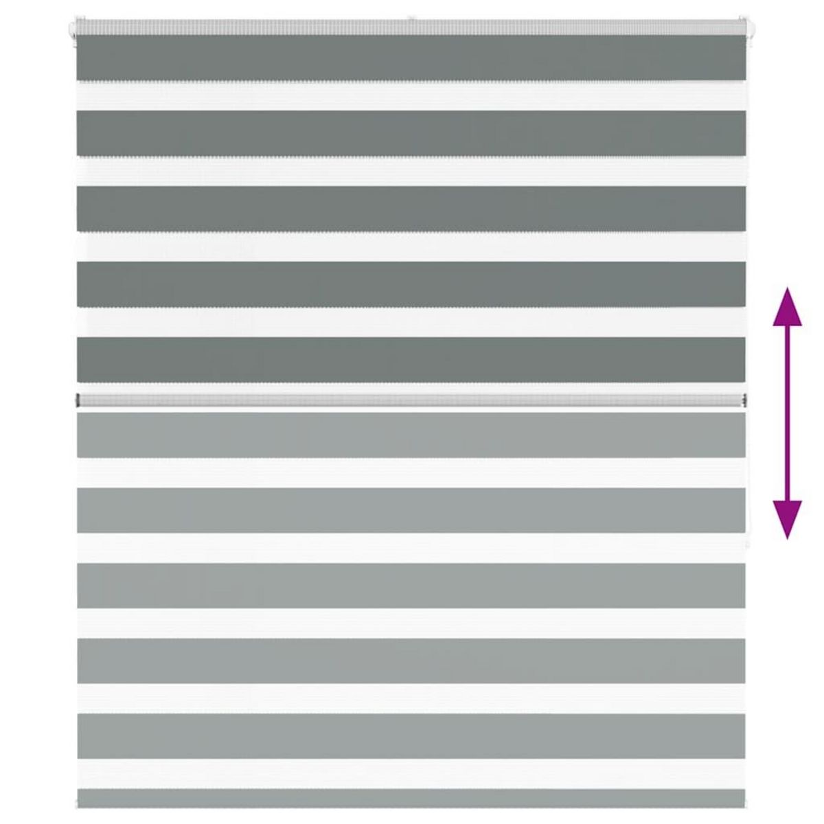 VIDAXL Store zebre gris fonce largeur du tissu 120,9 cm polyester