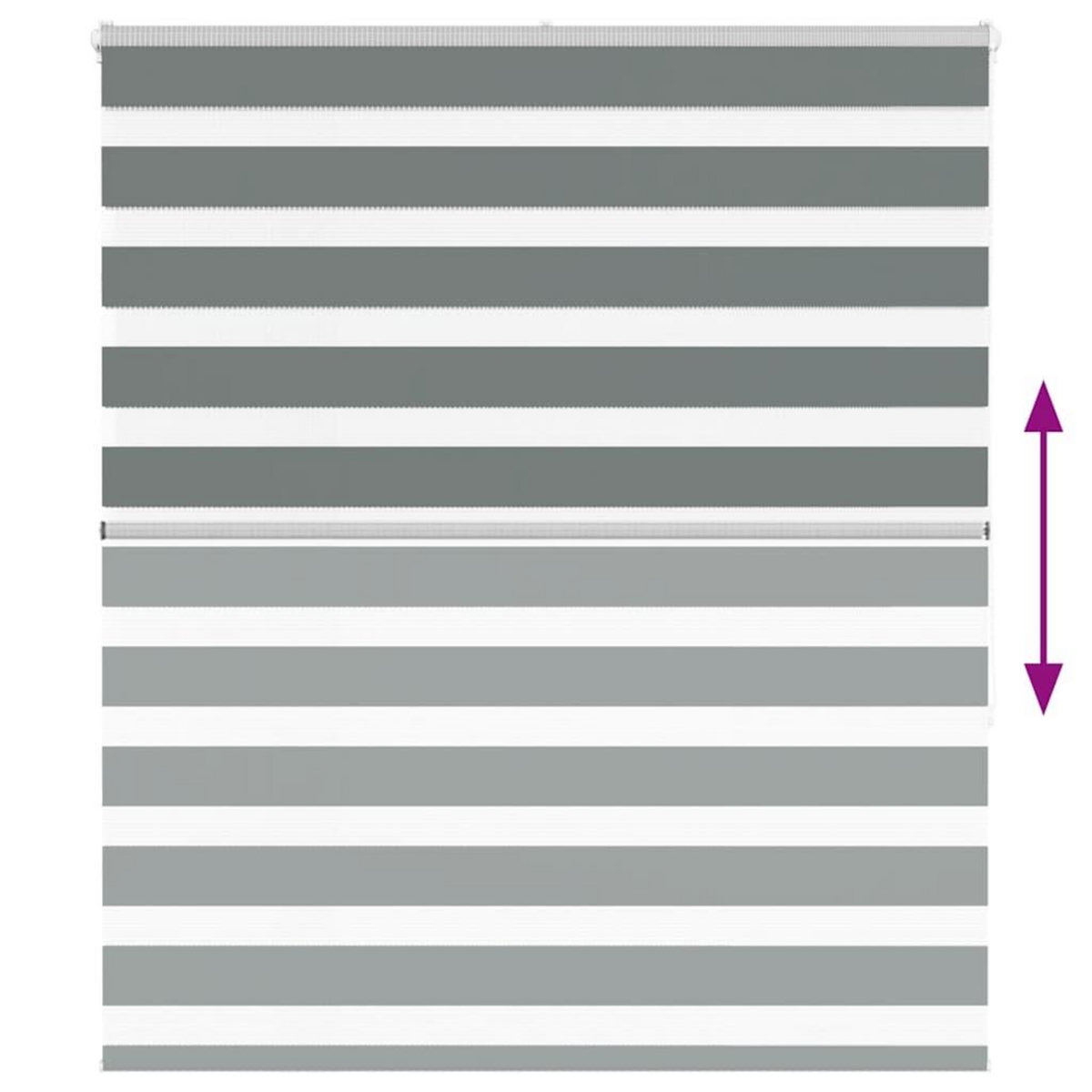 VIDAXL Store zebre gris fonce largeur du tissu 120,9 cm polyester