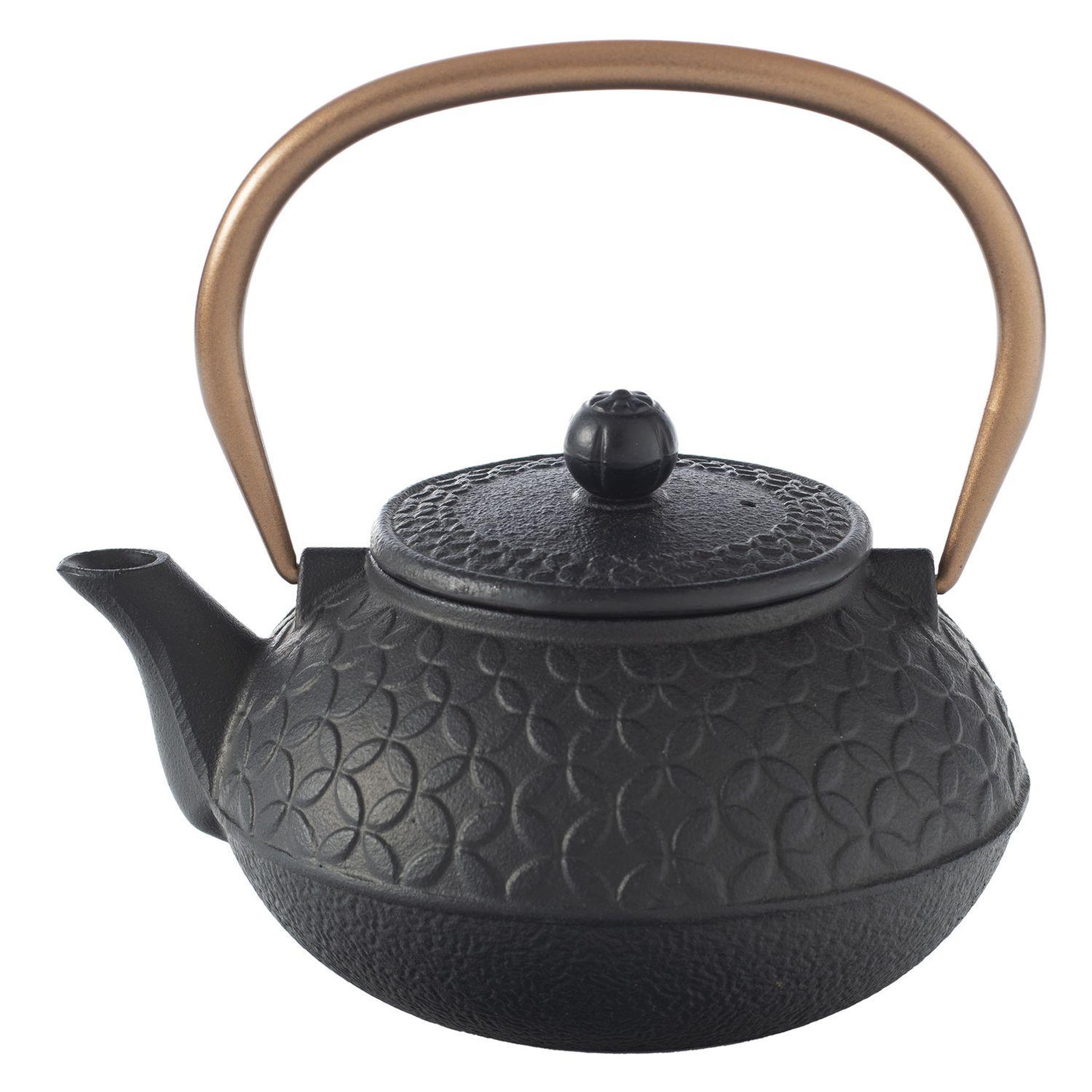 SECRET DE GOURMET Théière en fonte design Flower - 1000 ml - Noir