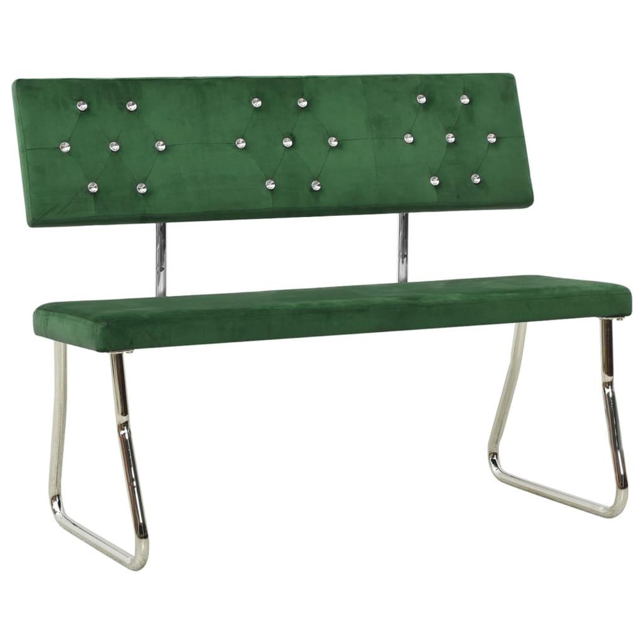 Voir la diapositive 1 : VIDAXL Banc 110 cm Vert fonce Velours