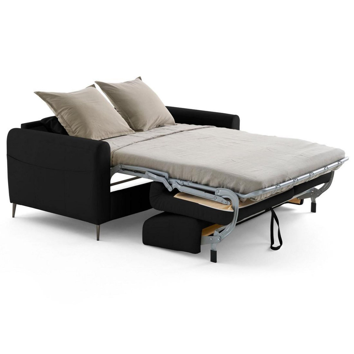 LISA DESIGN Owen - canapé 3 places convertible express couchage quotidien 140 cm matelas 12 cm en simili
