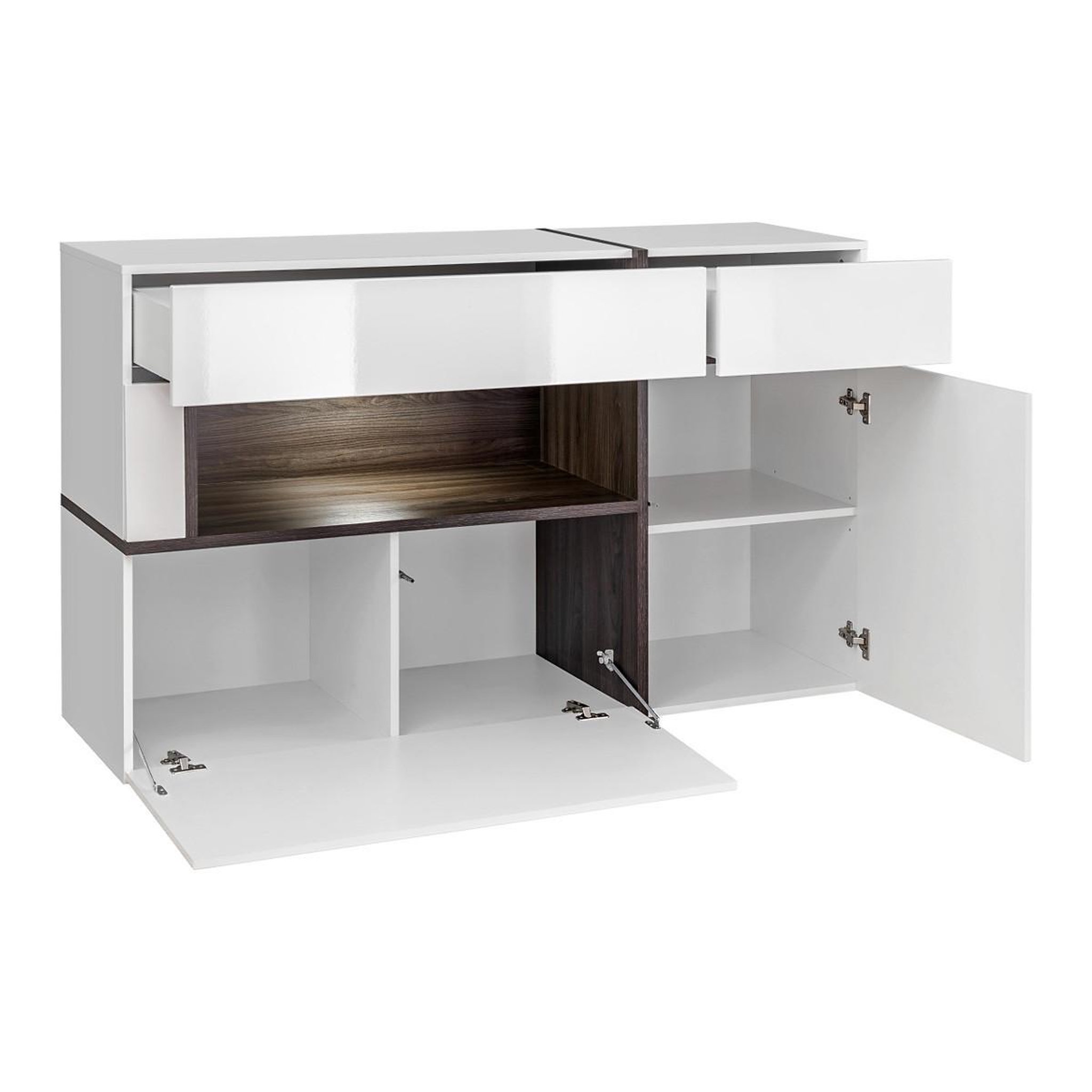 Voir la diapositive 2 : Paris Prix Buffet design led  cross  150cm blanc
