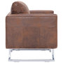 Voir la diapositive 4 : VIDAXL Fauteuil cube Marron Similicuir daim