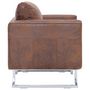Voir la diapositive 4 : VIDAXL Fauteuil cube Marron Similicuir daim