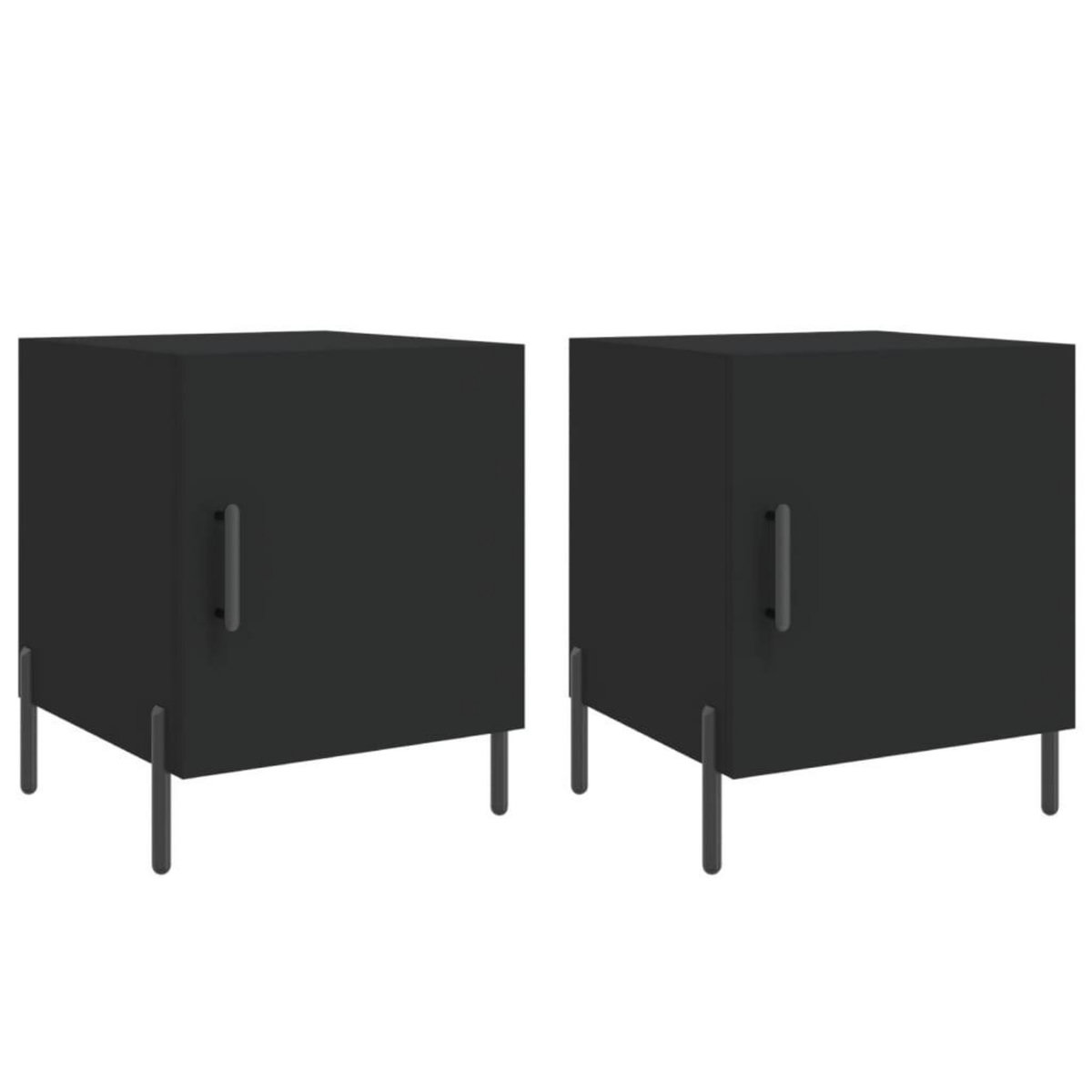 VIDAXL Tables de chevet 2 pcs noir 40x40x50 cm bois d'ingenierie
