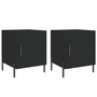 Voir la diapositive 2 : VIDAXL Tables de chevet 2 pcs noir 40x40x50 cm bois d'ingenierie
