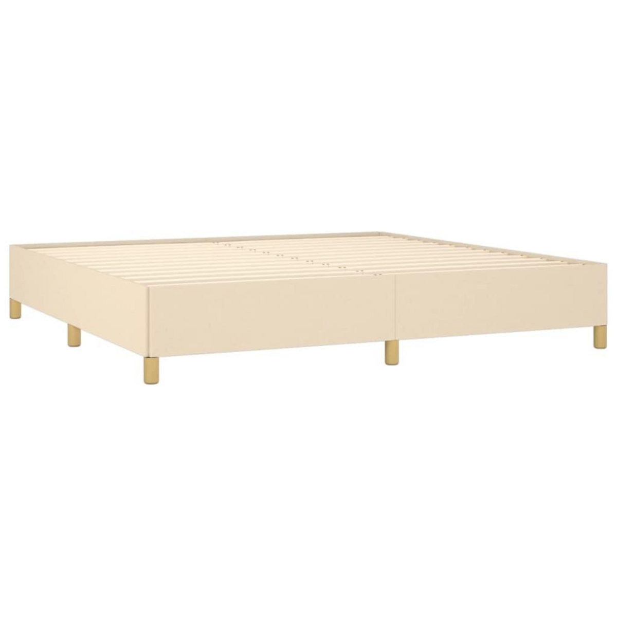 VIDAXL Sommier a lattes de lit avec matelas Creme 200x200 cm Tissu