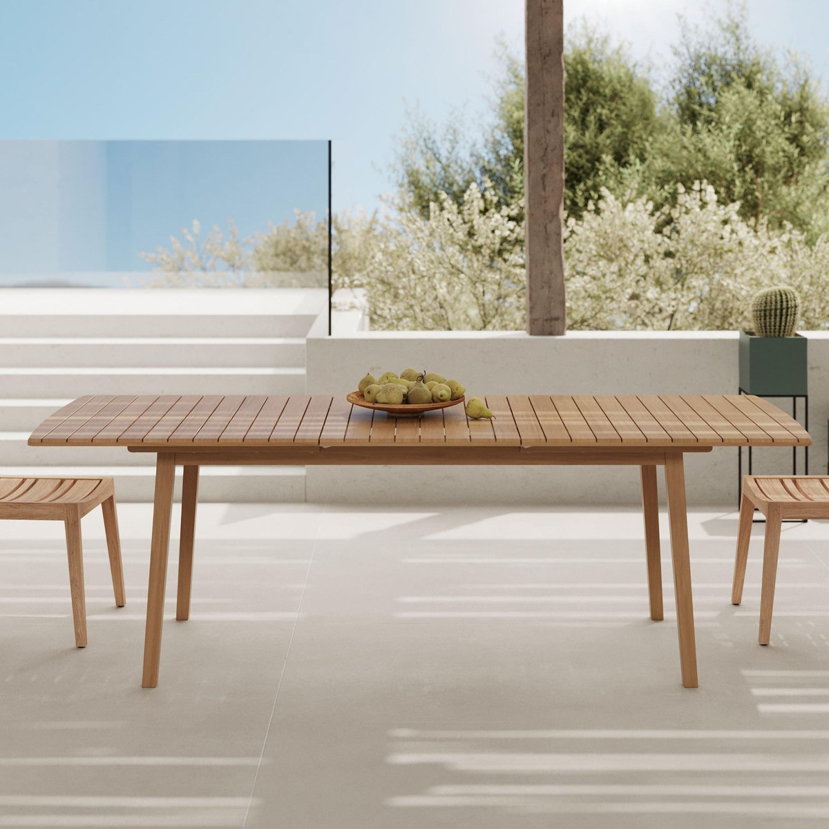 Rendez vous déco Table extensible en bois d'acacia huilé 6 à 10 personnes-Alona