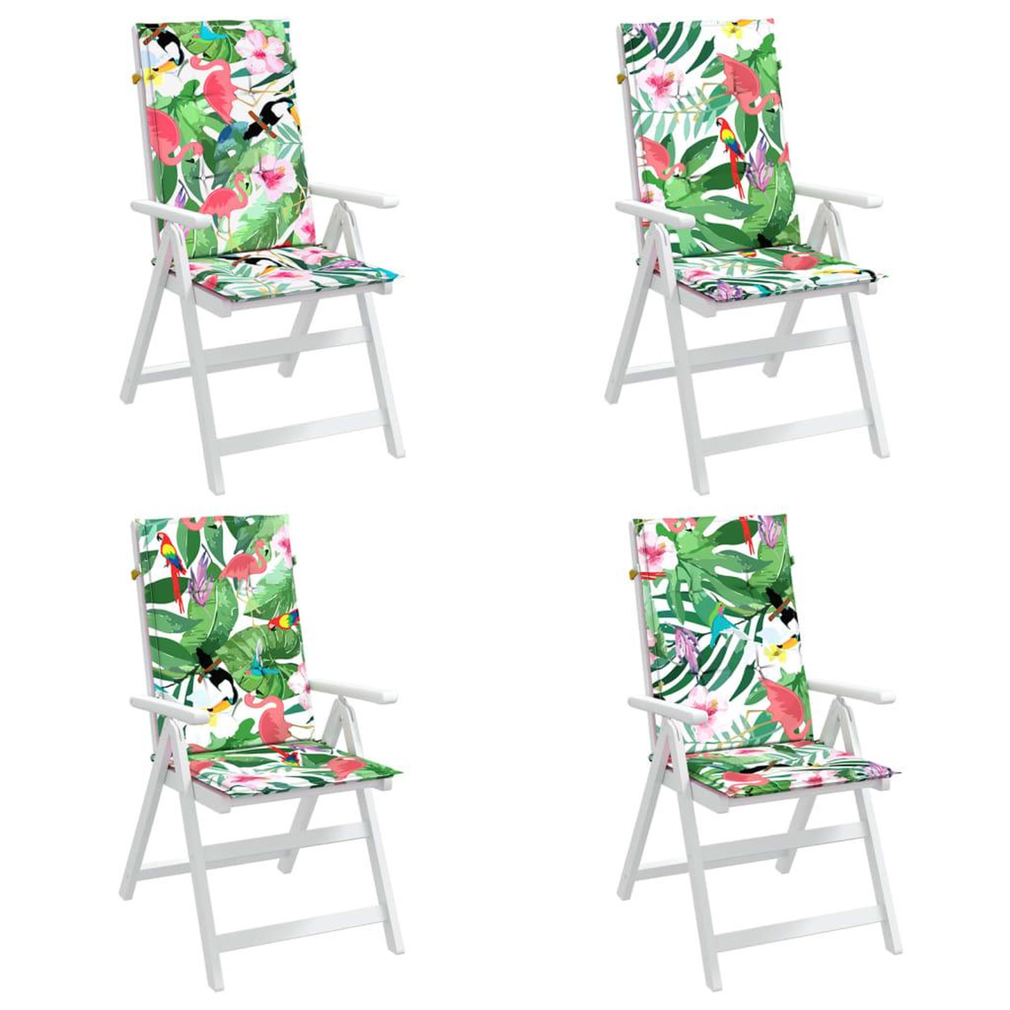 Voir la diapositive 4 : VIDAXL Coussins de chaise a dossier haut lot de 4 multicolore tissu