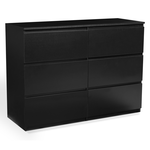 ID MARKET Commode 6 tiroirs TOMI 110 cm bois noir