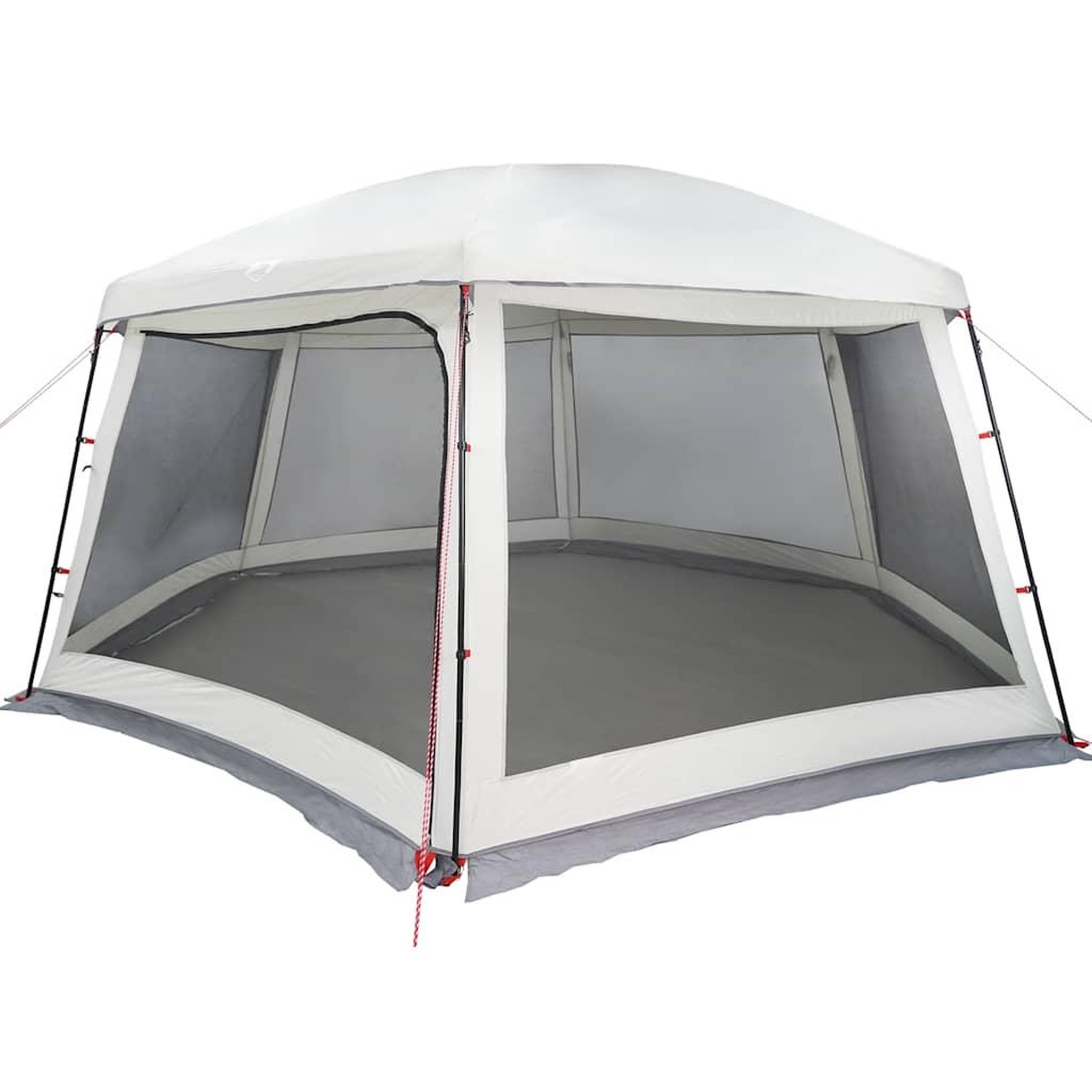 Voir la diapositive 3 : VIDAXL Tente piscine toit amovible parois maille gris 618x532 cm