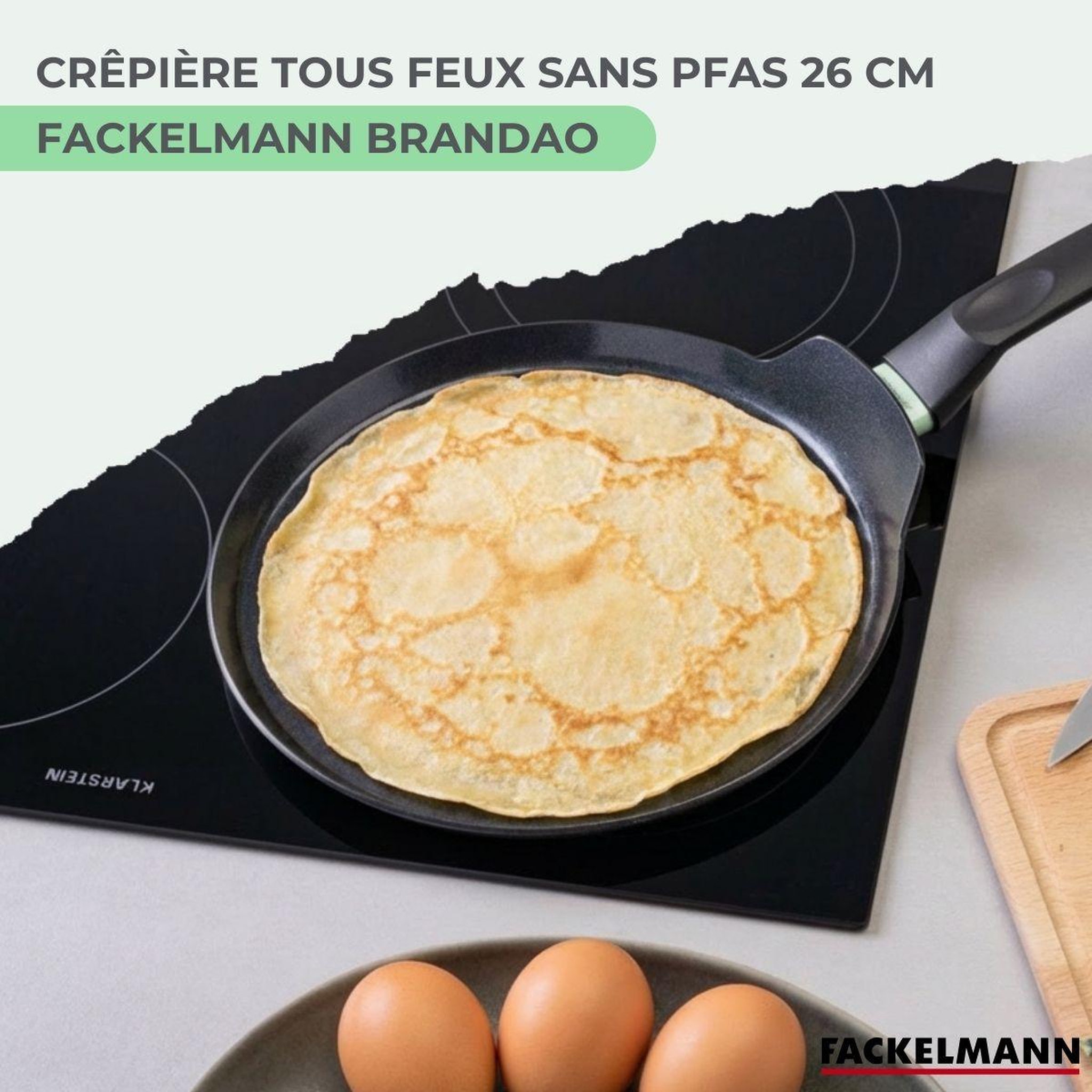 Voir la diapositive 3 : Fackelmann Set chandeleur crêpière 26 cm et 3 ustensiles fackelmann brandao