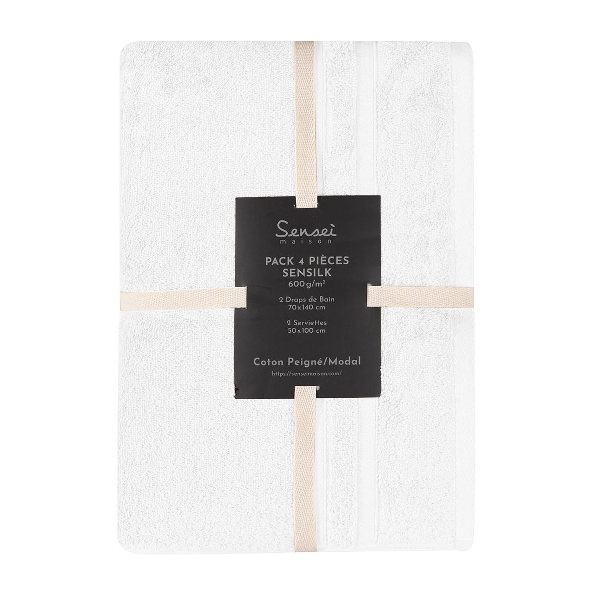 Voir la diapositive 6 : Sensei Maison Ensemble de bain 4 pièces 600 g/m² SENSILK