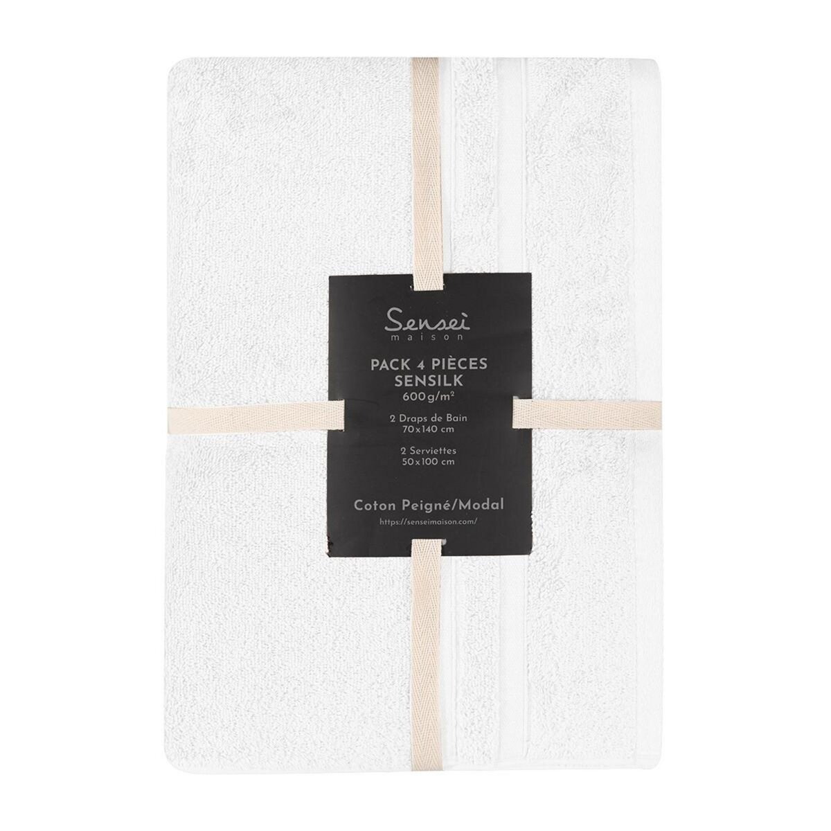 Sensei Maison Ensemble de bain 4 pièces 600 g/m² SENSILK