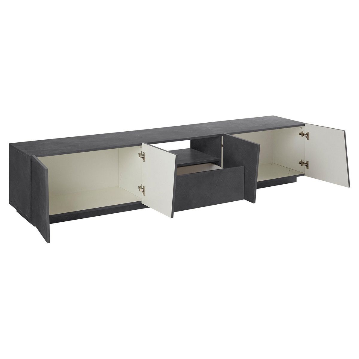 Meuble TV 4 portes 1 niche 1 tiroir L220cm VERONA