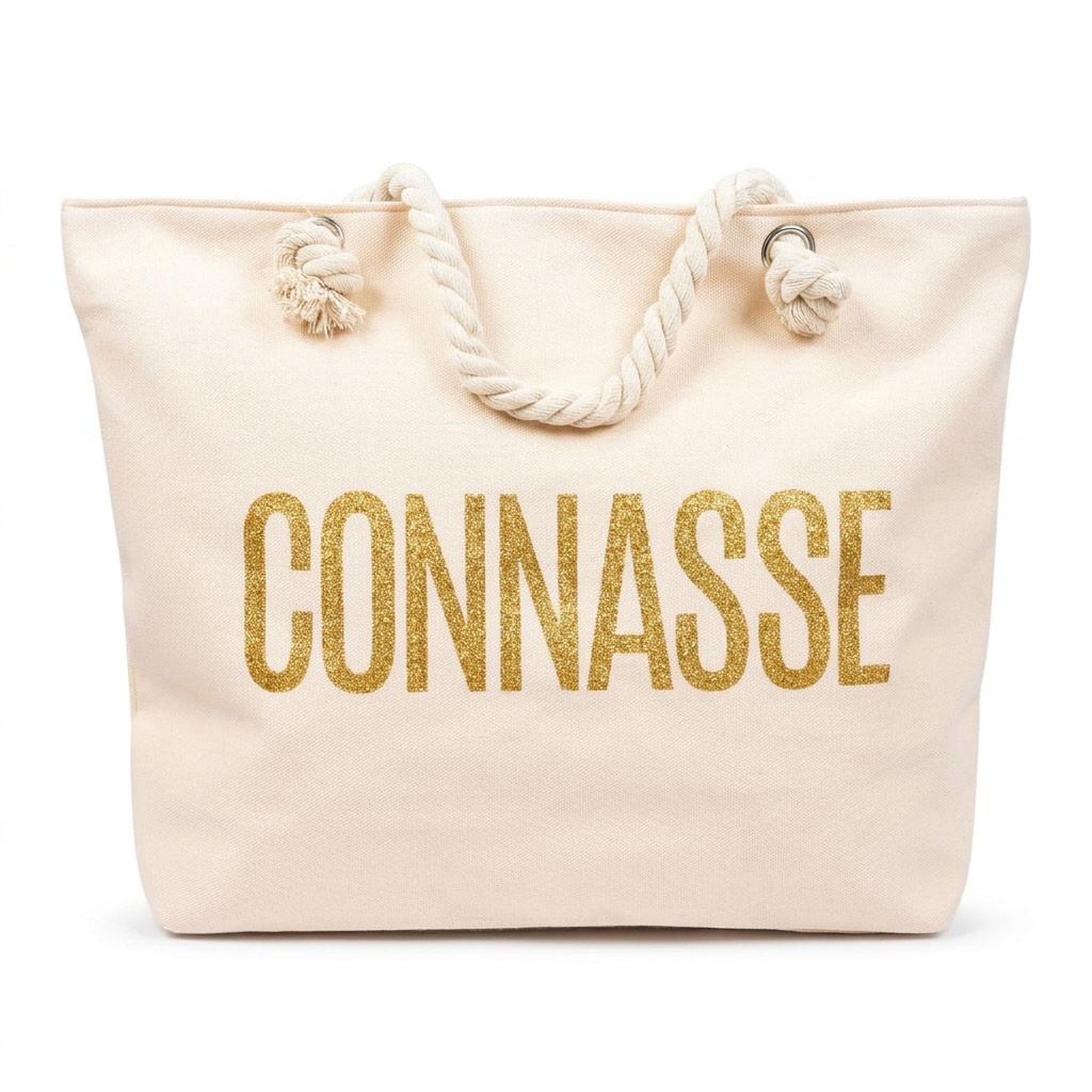 Voir la diapositive 3 : OZABI OZABI Sac de Plage Femme Jute Synthétique – Message Pailleté – Cordage
