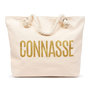 Voir la diapositive 3 : OZABI OZABI Sac de Plage Femme Jute Synthétique – Message Pailleté – Cordage