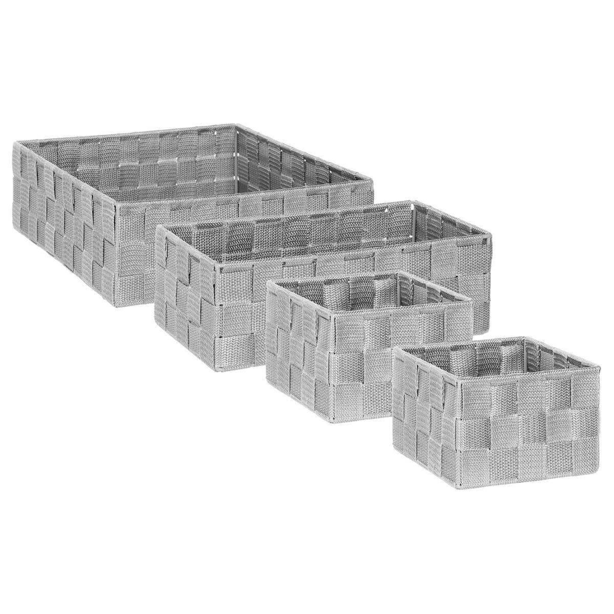 FIVE Lot de 4 Paniers de Rangement  Déco  28cm Gris Clair