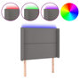 Voir la diapositive 2 : VIDAXL Tete de lit a LED Gris 83x16x118/128 cm Similicuir