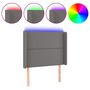 Voir la diapositive 2 : VIDAXL Tete de lit a LED Gris 83x16x118/128 cm Similicuir