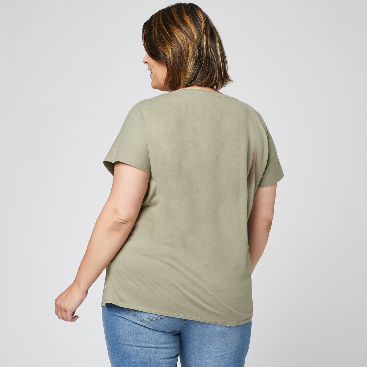 IN EXTENSO T-shirt manches courtes vert imprimé fleuri grande taille femme