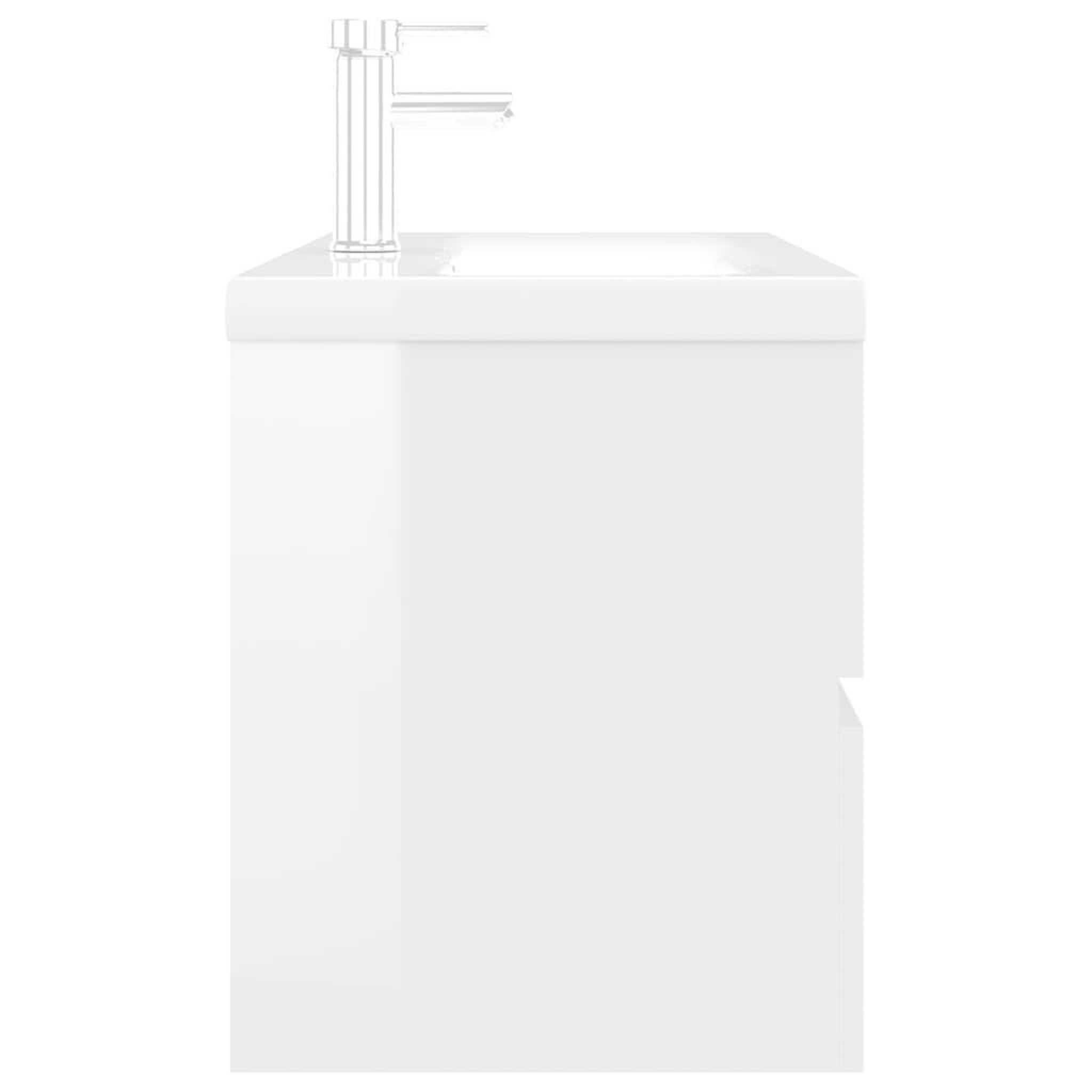 Voir la diapositive 5 : VIDAXL Armoire d'evier lavabo integre blanc brillant bois d'ingenierie