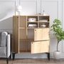 Voir la diapositive 4 : CONCEPT USINE Buffet haut 3 portes et 4 niches couleur chêne 100x125cm EWA