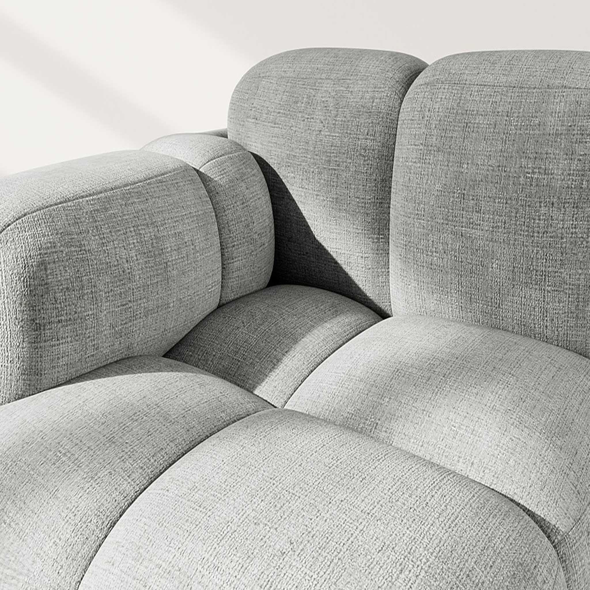 Voir la diapositive 4 : LISA DESIGN Grace - module d'assise gauche en velours texturé