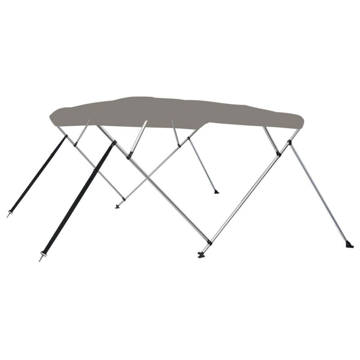 VIDAXL Auvent bimini a 4 arceaux gris 243x196x137 cm