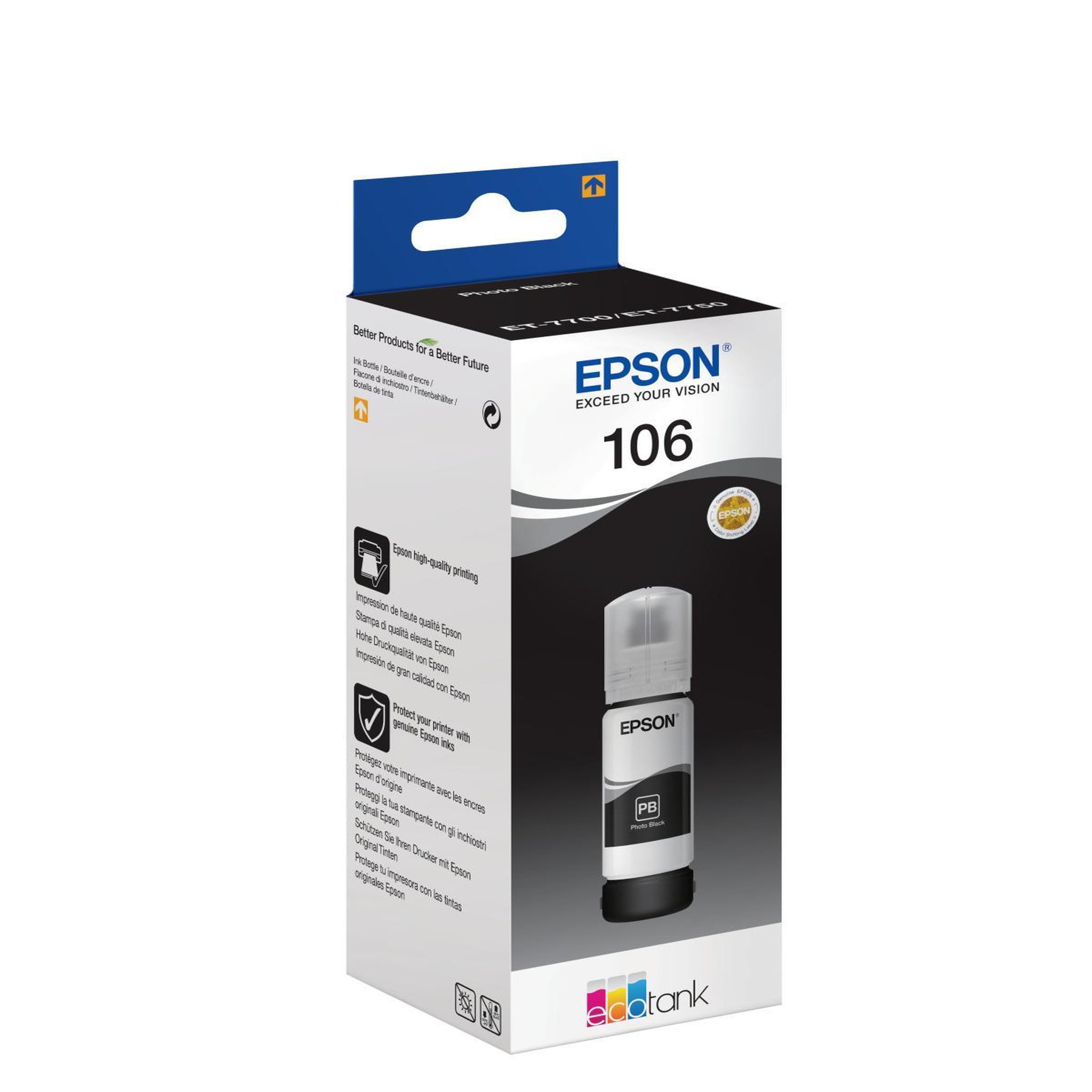 Voir la diapositive 3 : Epson Cartouche d'encre Ecotank Bouteille 106 Noir photo