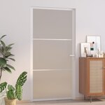 VIDAXL Porte interieure 102,5x201,5 cm Blanc Verre mat et aluminium