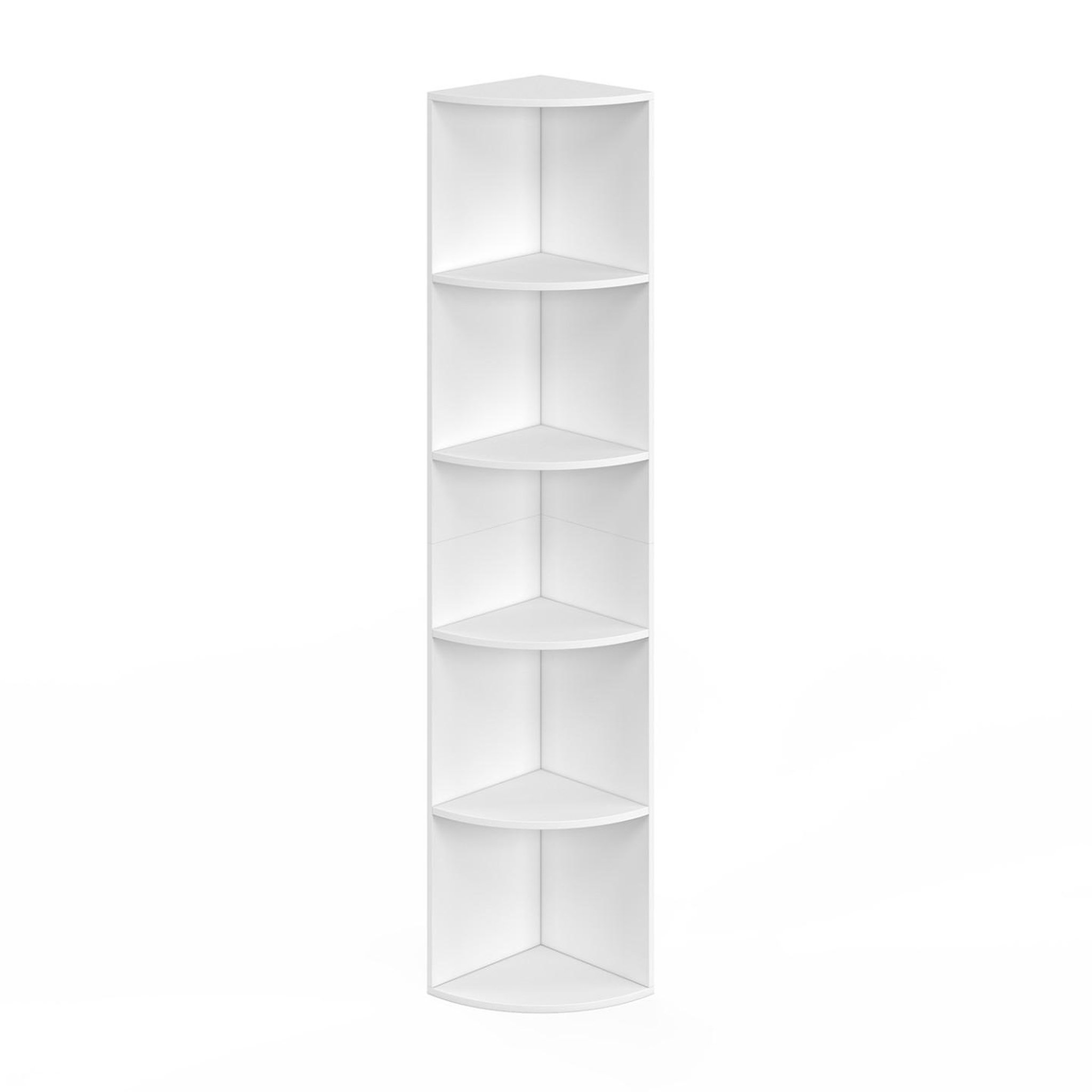 Voir la diapositive 3 : ID MARKET Etagère murale d'angle modula 5 niveaux blanche à poser ou à fixer