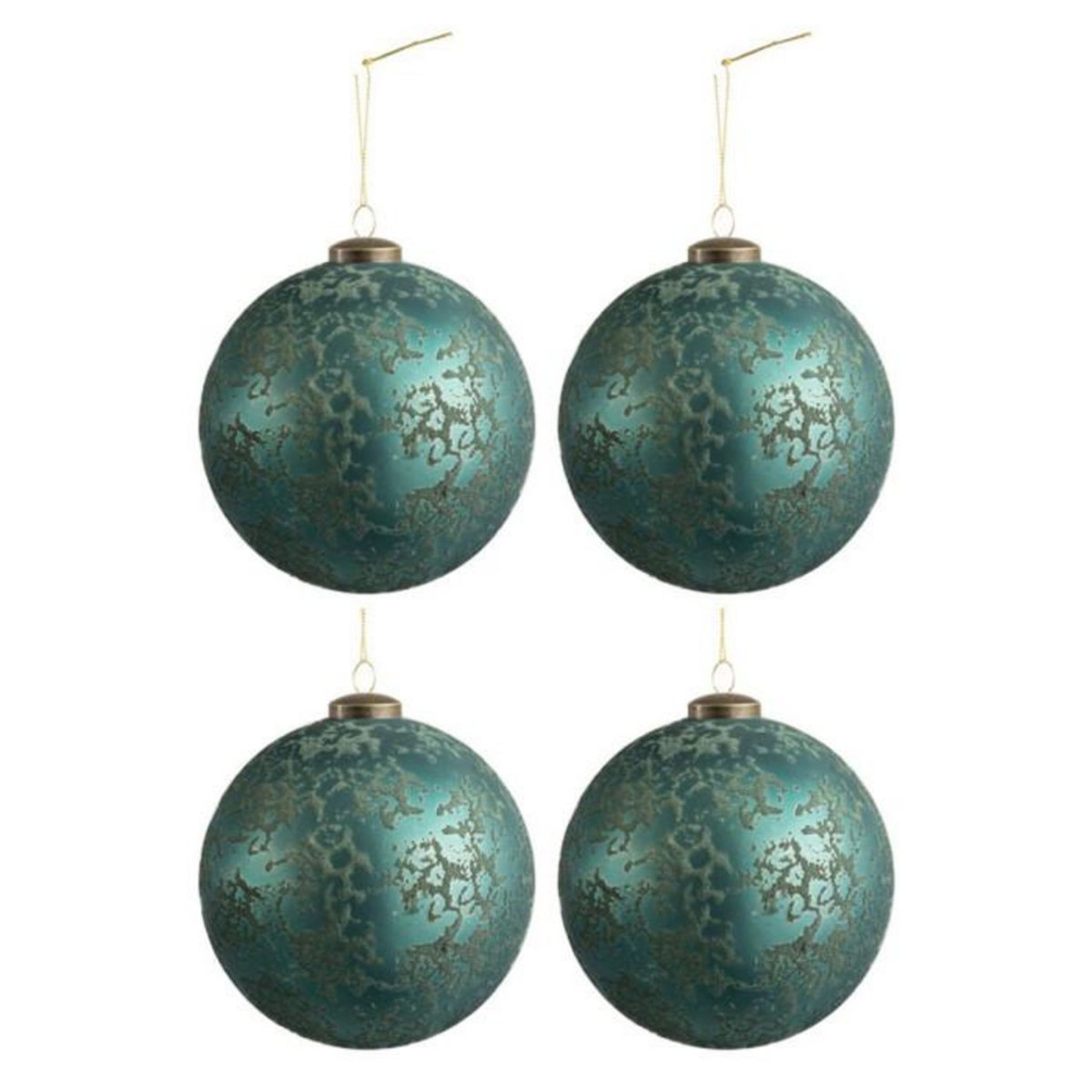 Paris Prix Lot de 4 Boules de Noël  Antique Azur  14cm Bleu