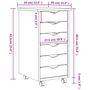 Voir la diapositive 6 : VIDAXL Armoire roulante avec tiroirs MOSS gris bois de pin solide
