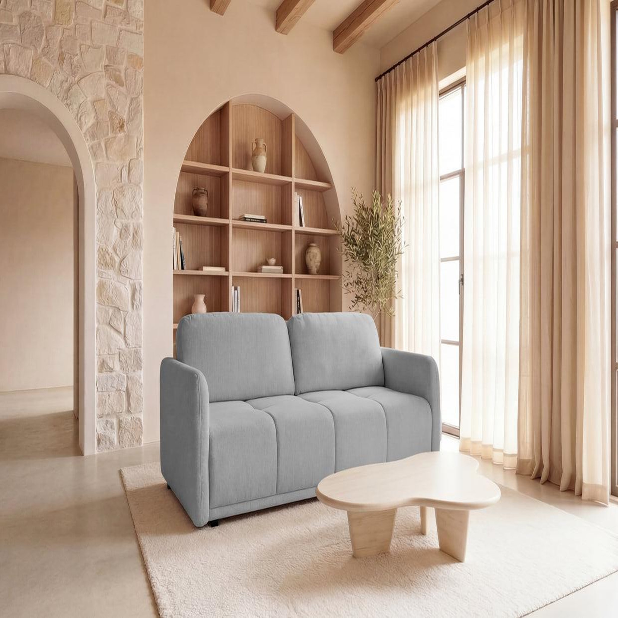 Voir la diapositive 2 : CASANOVA PARIS Dana - canapé droit tissu lisse