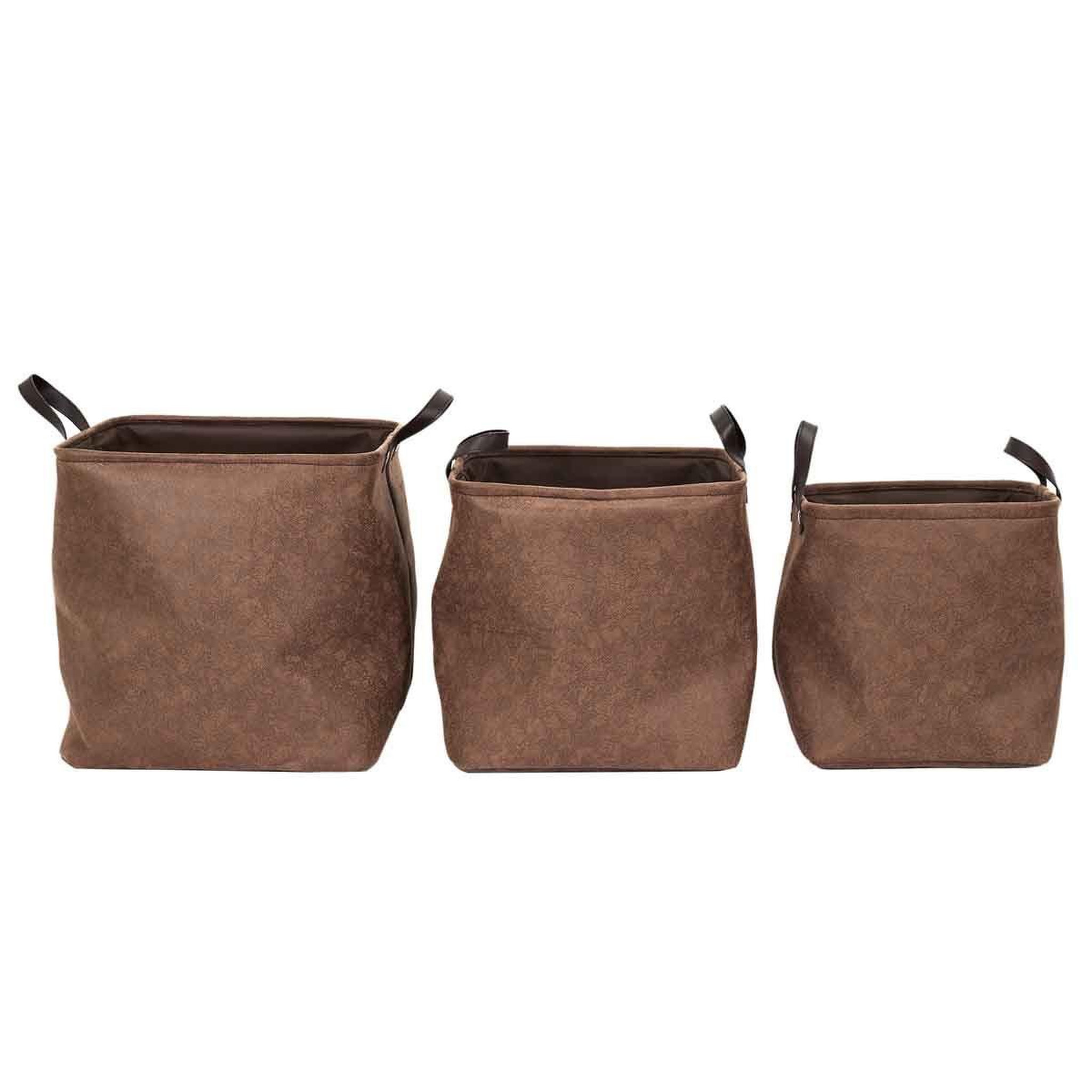 The Home Deco Factory Lot de 3 Paniers de Rangement  Avida  36cm Marron