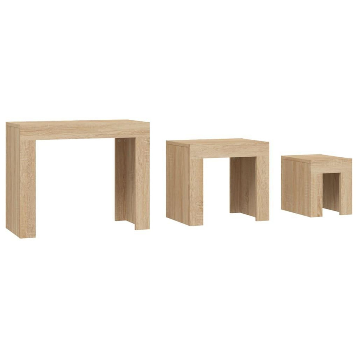 VIDAXL Tables basses gigognes 3 pcs chene sonoma bois d'ingenierie