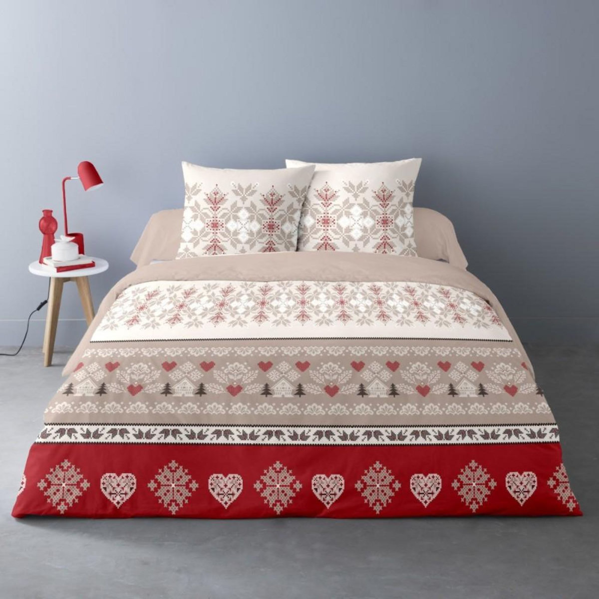 Dourev Housse de couette Flanelle 240x220 NEVADA + 2 taies