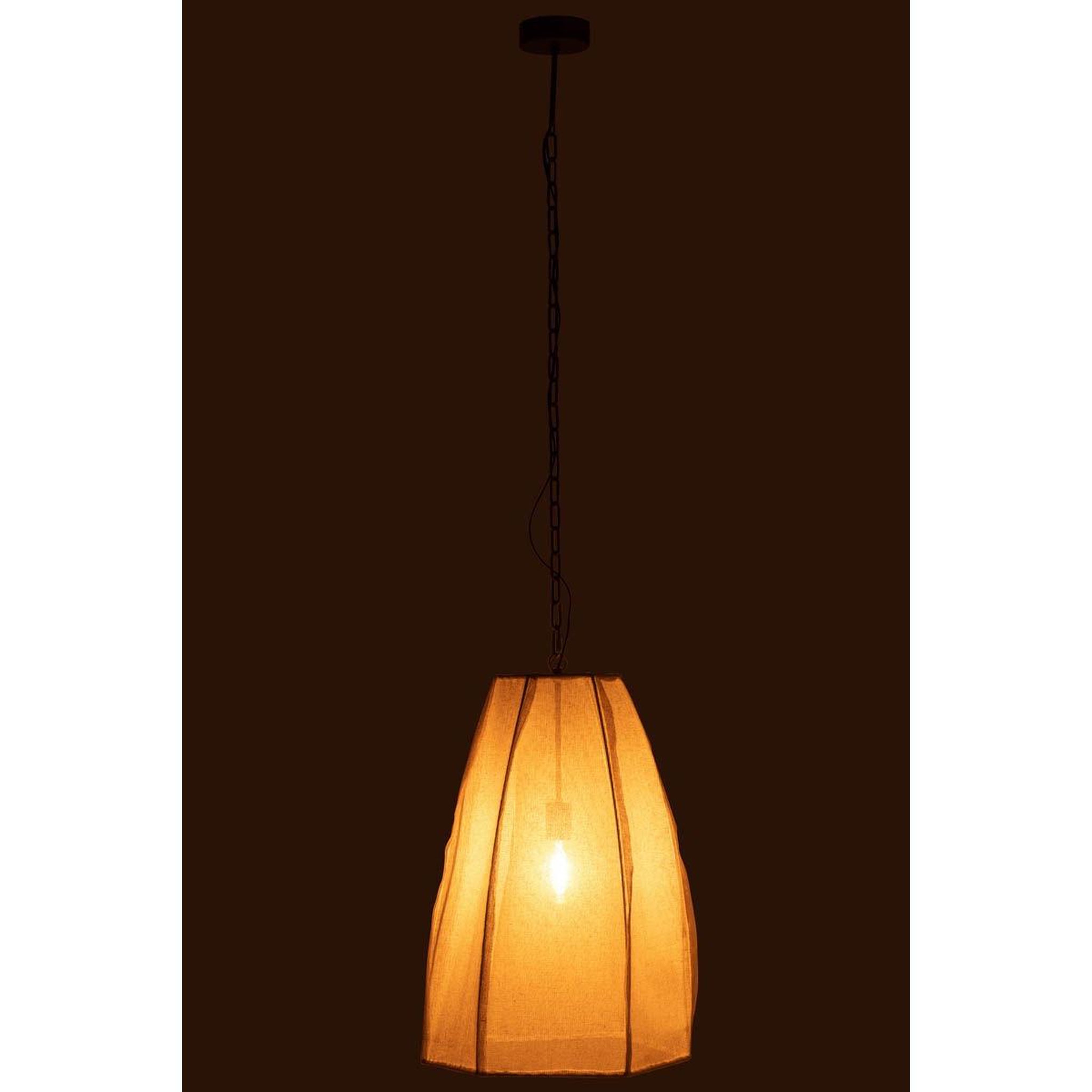 Voir la diapositive 3 : J-LINE Lampe suspension en lin  poire  173cm blanc