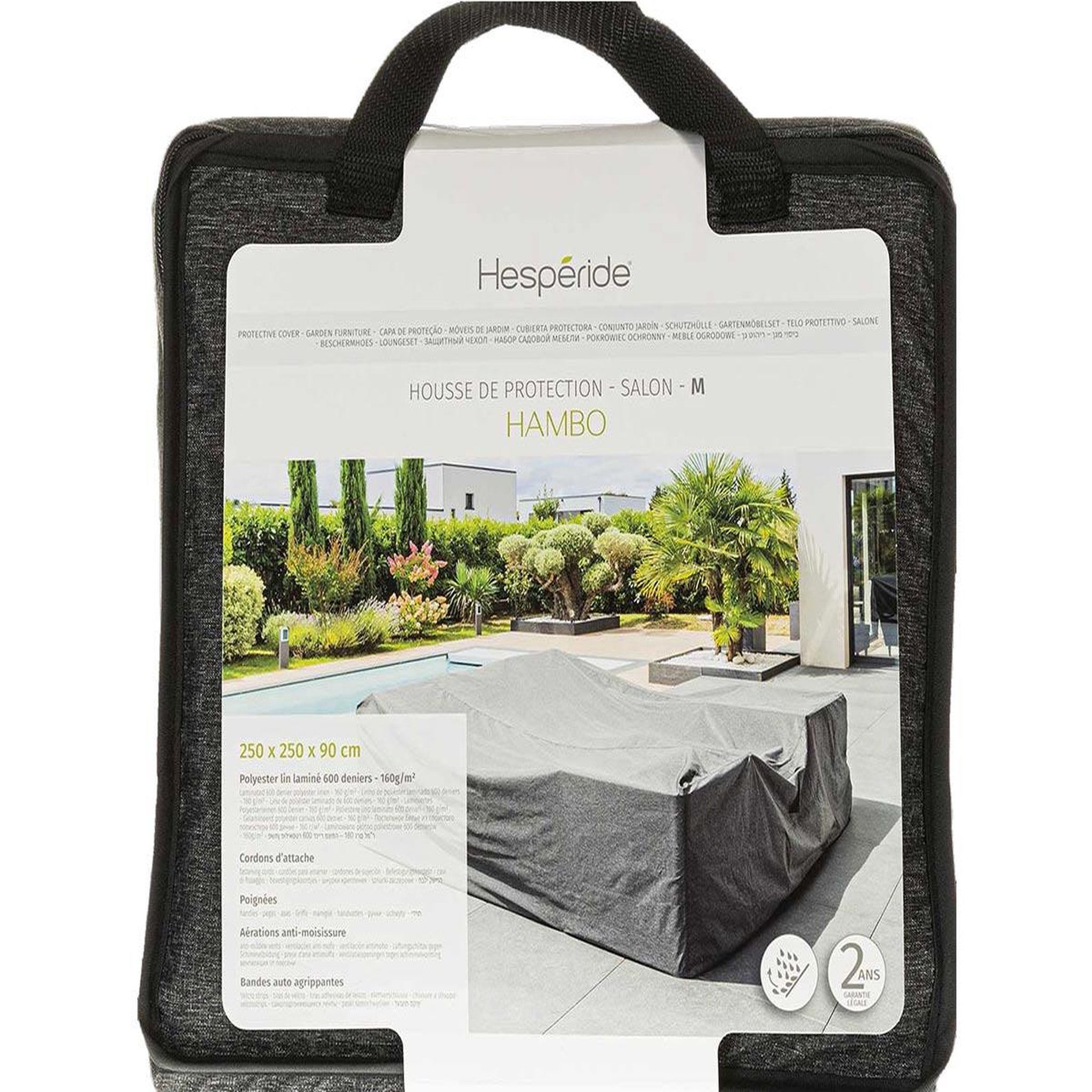 Voir la diapositive 2 : HESPERIDE Housse pour salon de jardin Hambo M gris - 250 x 250 x 90 cm - Hespéride