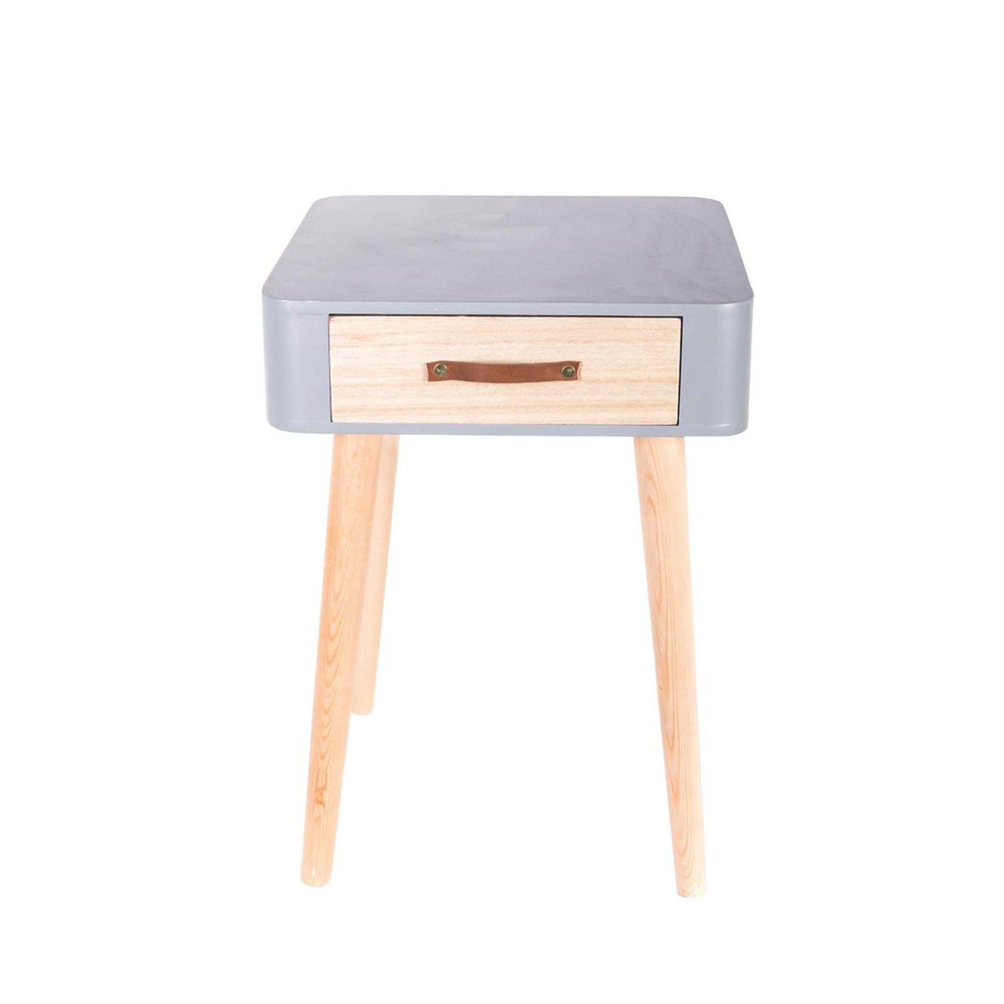 Voir la diapositive 5 : The Home Deco Factory Table de chevet scandinave - 1 tiroir - gris