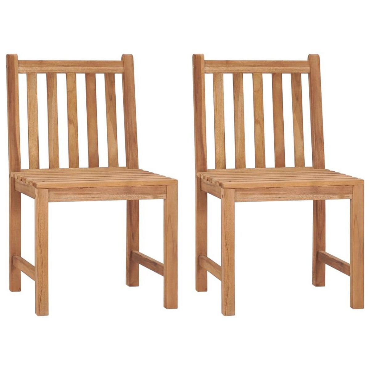 VIDAXL Chaises de jardin lot de 2 avec coussins Bois de teck massif