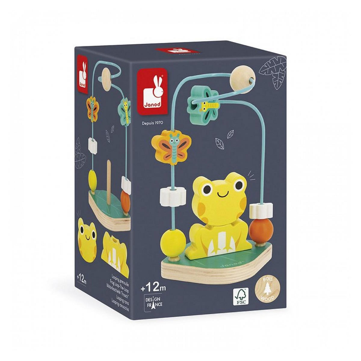 Juratoys-Janod Jouet empilable grenouille tropicale en bois pour enfants