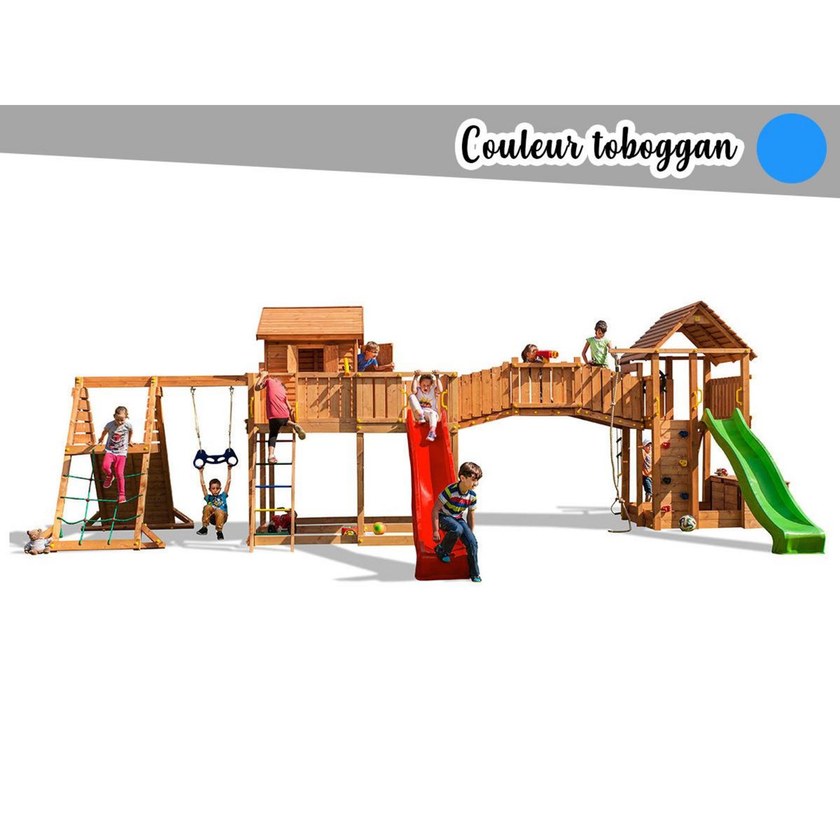 Fungoo Aire de jeux Maxi Spider Land - Toboggan Bleu - Fungoo