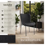 Voir la diapositive 2 : tectake Chaise rembourrée forme ergonomique avec dossier haut Tissu noir/noir Lot de 4