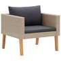 Voir la diapositive 3 : VIDAXL Salon de jardin 4 pcs avec coussins Resine tressee Beige